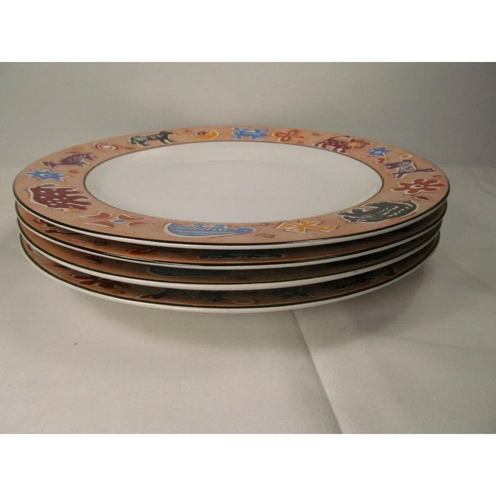 Furio Contemporary Casuals Zoo Animal Dinner Plates bundle of 4